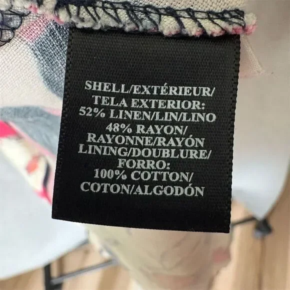 Ann Taylor Floral Linen Blend Sleeveless Midi Dress Size 8 Multicolor - Picture 7 of 8